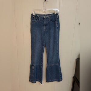 VTG Y2K Bell Bottom Low Rise Bootcut Silver Jeans Co Women’s Jeans 29-31